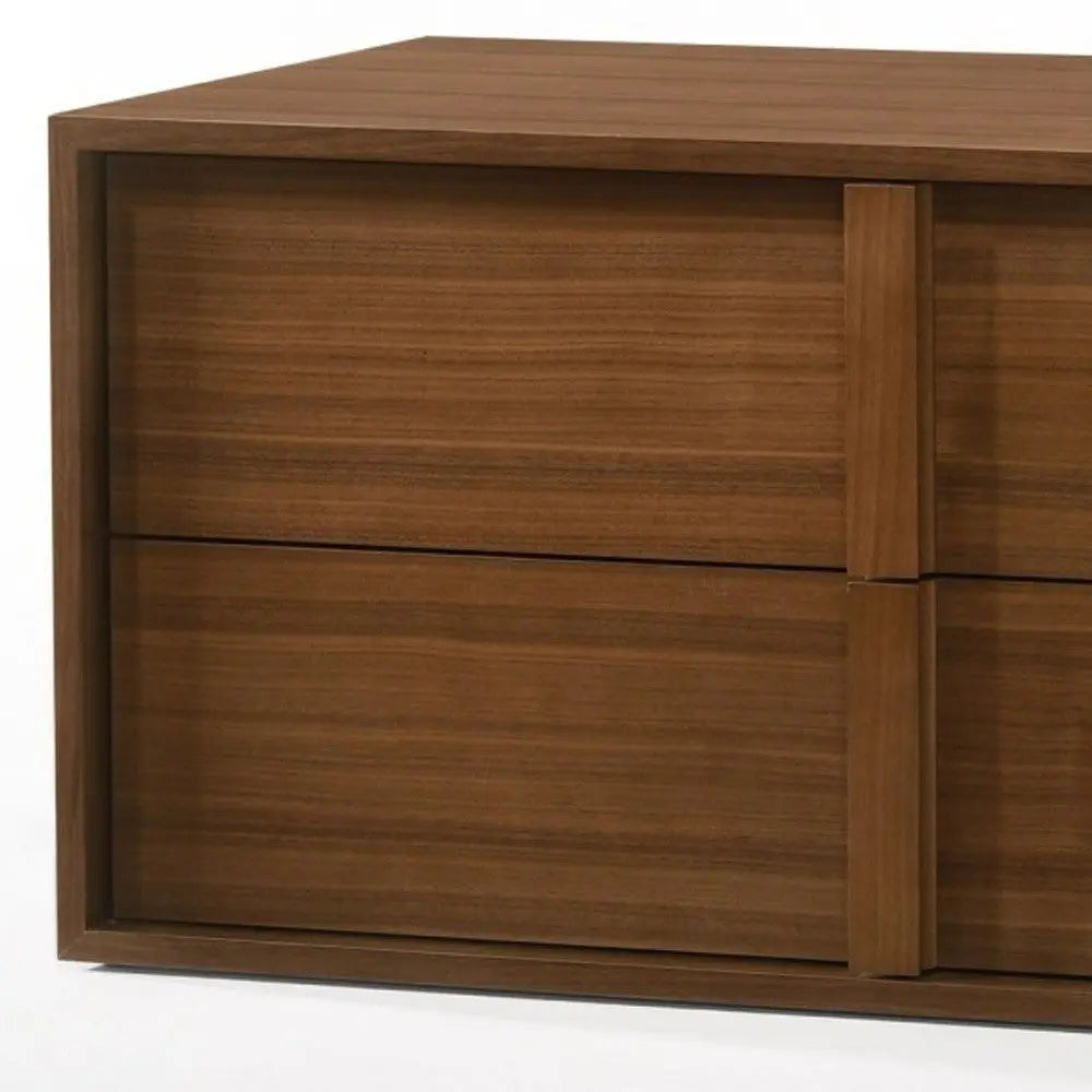 19" Solid Wood and Wood Two Drawer Nightstand Homeroots Bed & Bath