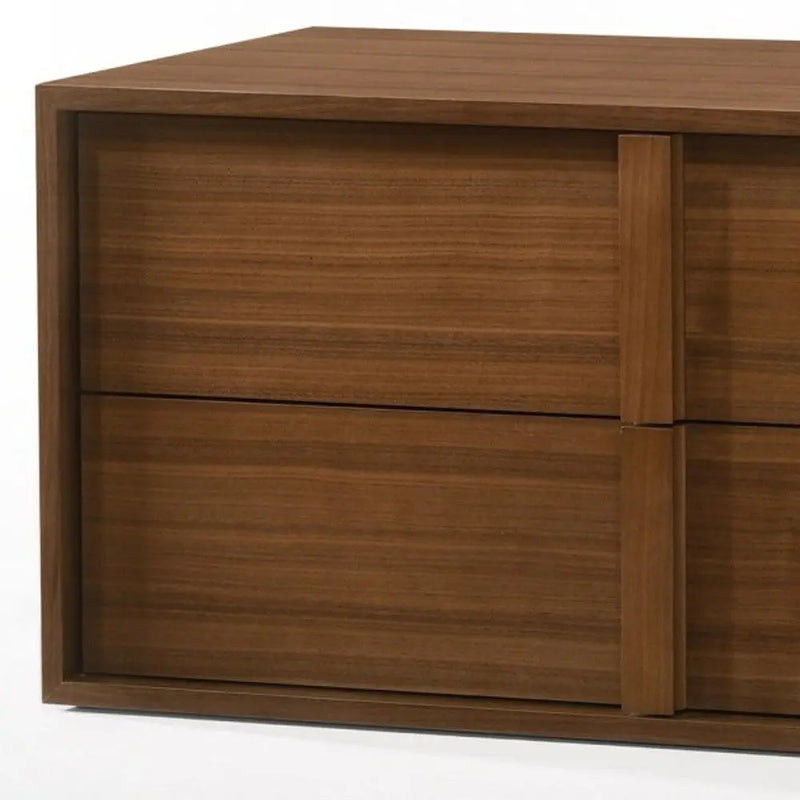 19" Solid Wood and Wood Two Drawer Nightstand Homeroots Bed & Bath