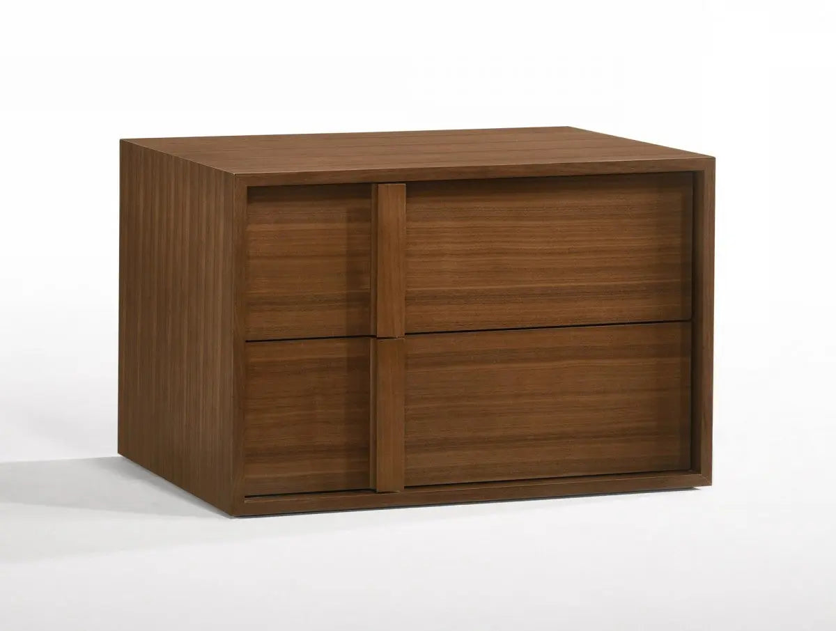 19" Solid Wood and Wood Two Drawer Nightstand Homeroots Bed & Bath