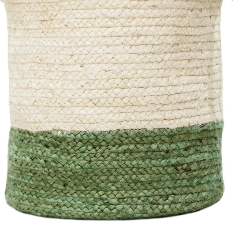 19" White Nesting Jute Basket Homeroots Office