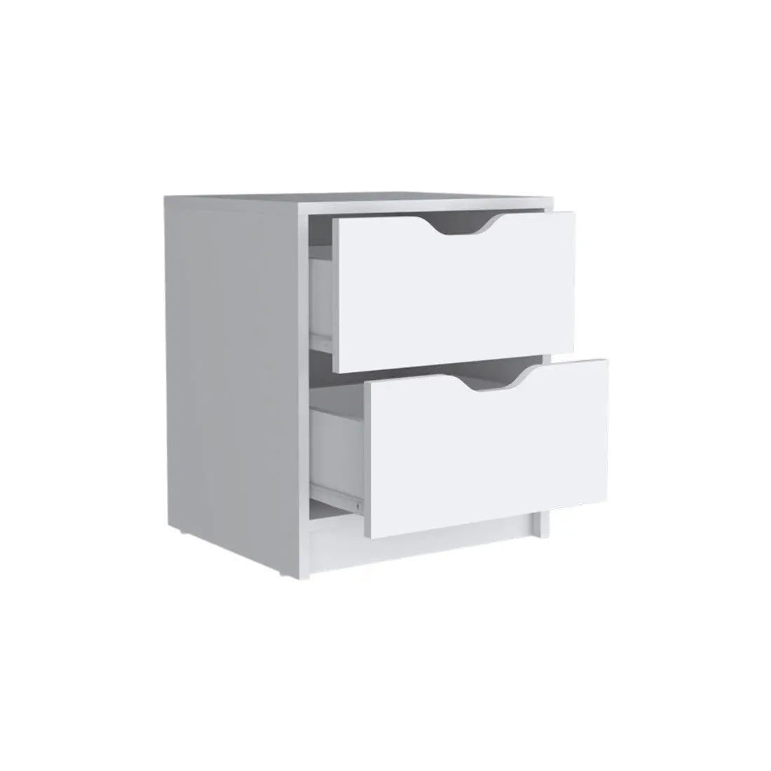 19" White Wood Two Drawer Nightstand Homeroots Bed & Bath