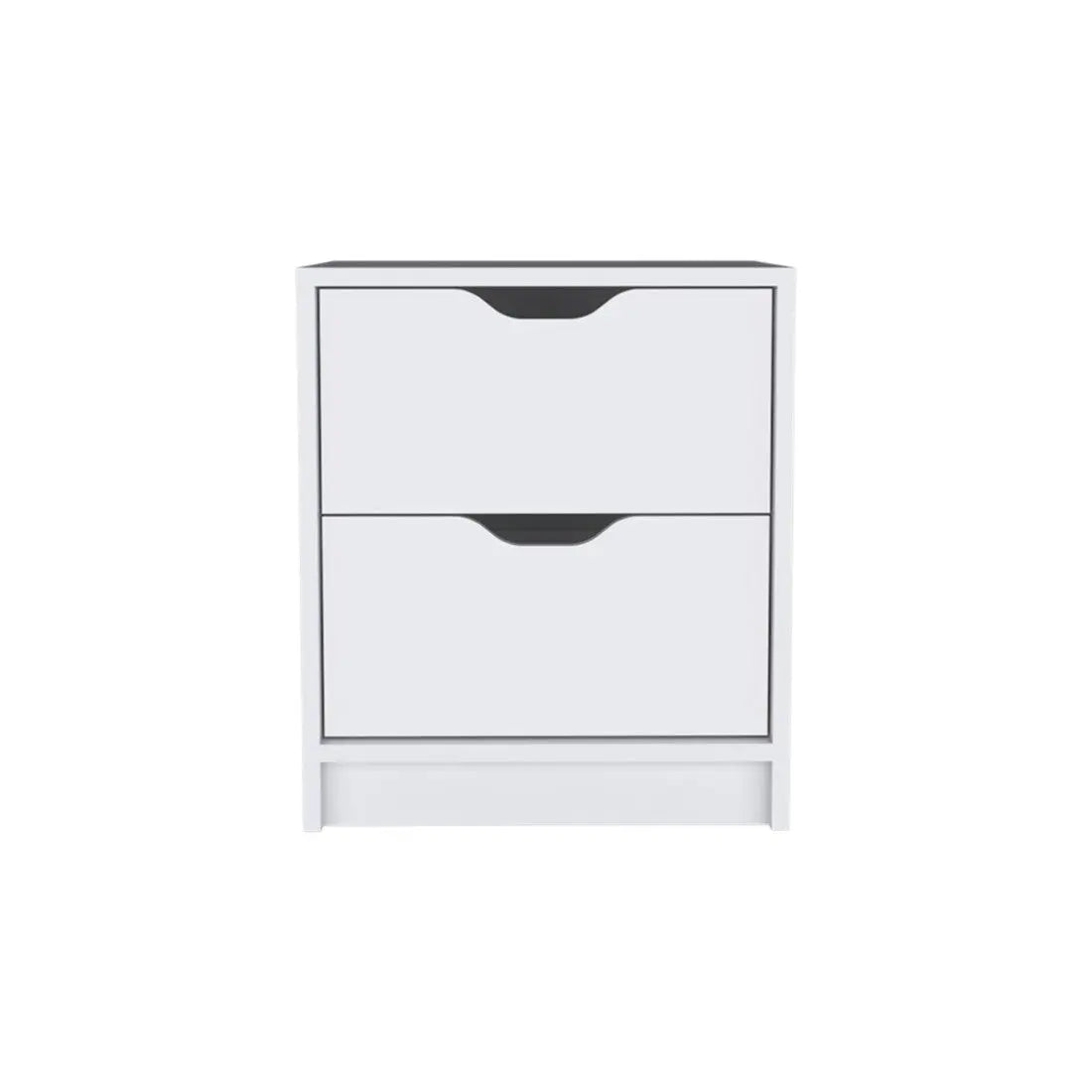 19" White Wood Two Drawer Nightstand Homeroots Bed & Bath