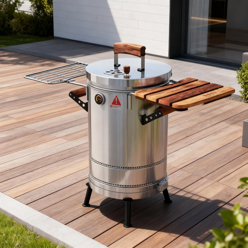 19" X 12" Silver Stainless Steel Portable Smoker Barrel Homeroots Outdoor
