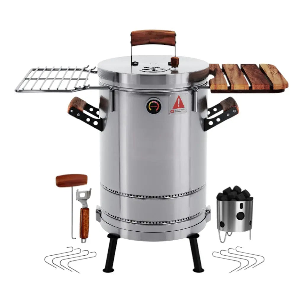 19" X 12" Silver Stainless Steel Portable Smoker Barrel Homeroots Outdoor