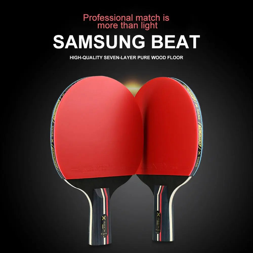 1Pair Table Tennis Rackets Professional Rubber Carbon Pingpong Racket Short Long Handle Table Tennis Training Rackets