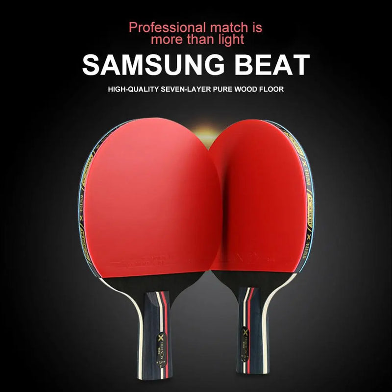 1Pair Table Tennis Rackets Professional Rubber Carbon Pingpong Racket Short Long Handle Table Tennis Training Rackets