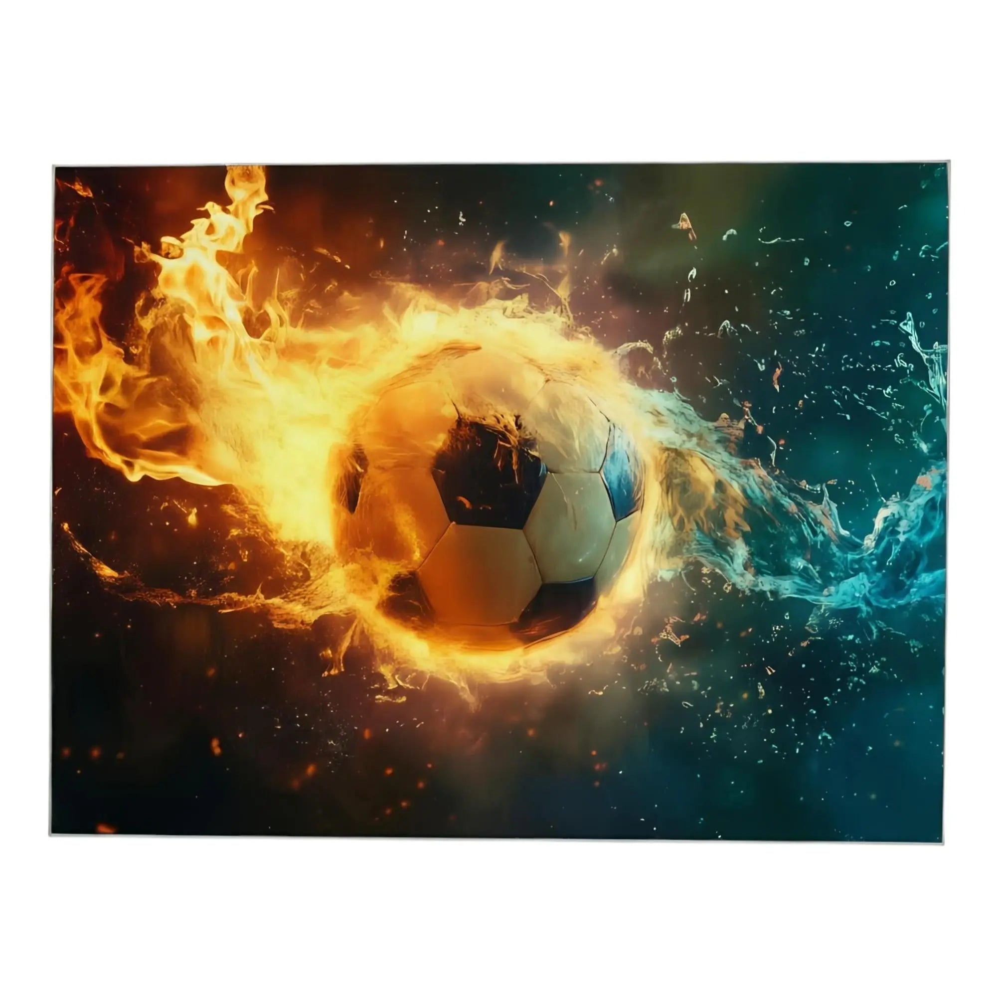 1' X 2' Black Blue And Red Flaming Soccer Washable Area Rug Homeroots Home Decor