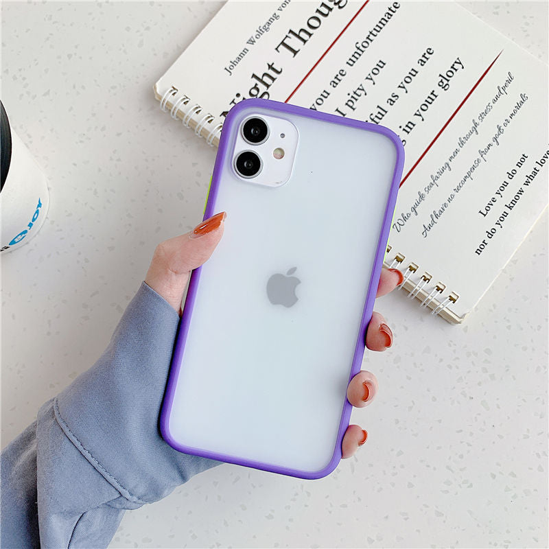 Mint Hybrid Simple Matte Bumper Phone Case For iPhone 12 11 11Pro Max XR XS Max 6S 8 7 Plus Shockproof Soft Silicone Clear Cover T9