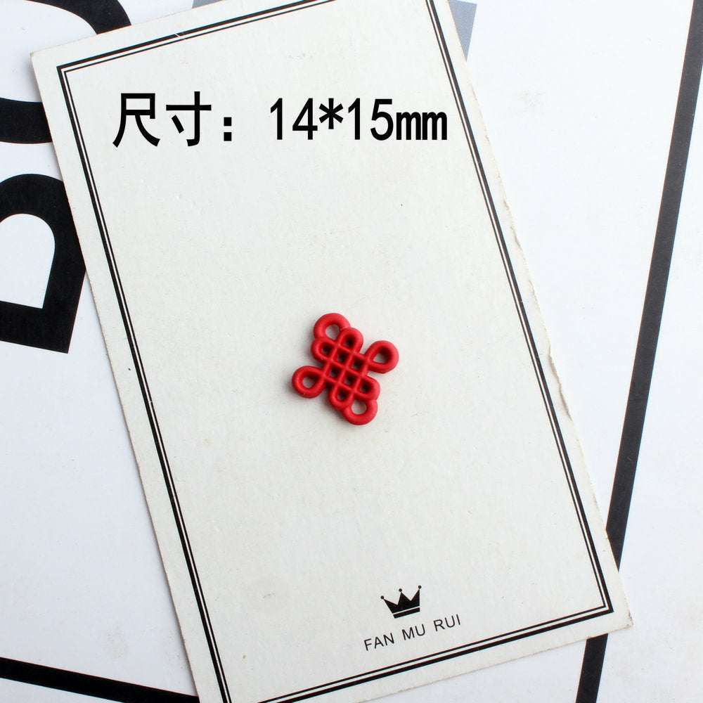 DIY enamel Double happiness Chinese knot charms for Earrings Necklace Pendant handmade jewelry making jewellery material 3