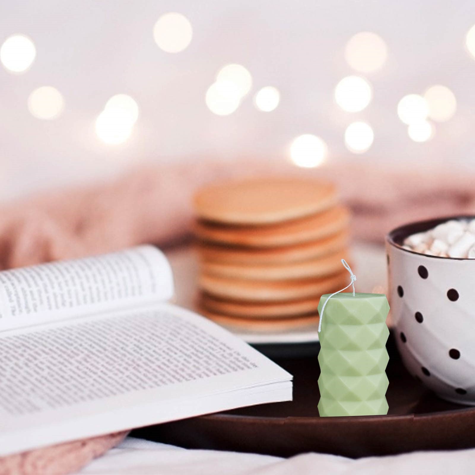 Cylindrical Candle Molds Water Cube Horizontal Fold Vertical Ripple Styles Silicone Mold DIY Aromatherapy Candle Making Mould