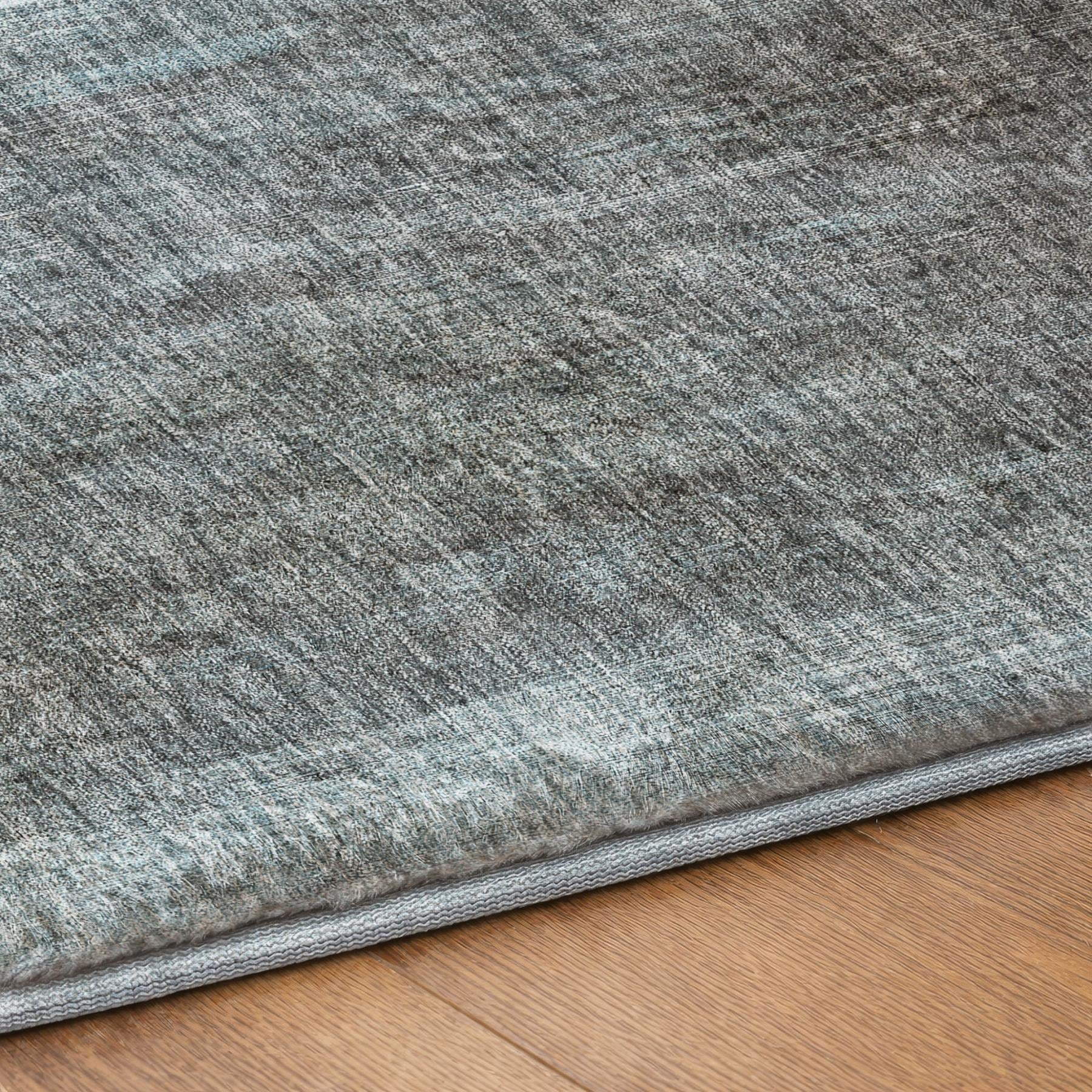 10' X 14' Teal And Ivory Abstract Shag Washable Area Rug With UV Protection - Home & Garden
