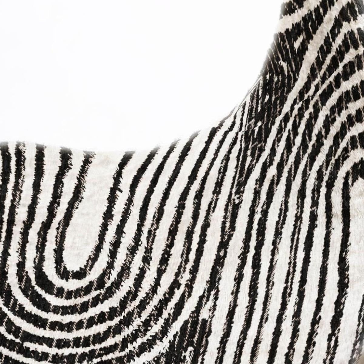 10' X 14' Black And Ivory Geometric Shag Washable Area Rug With UV Protection - Home & Garden