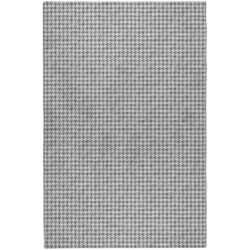 8' X 10' Gray And Light Gray Houndstooth Shag Washable Area Rug With UV Protection - Home & Garden
