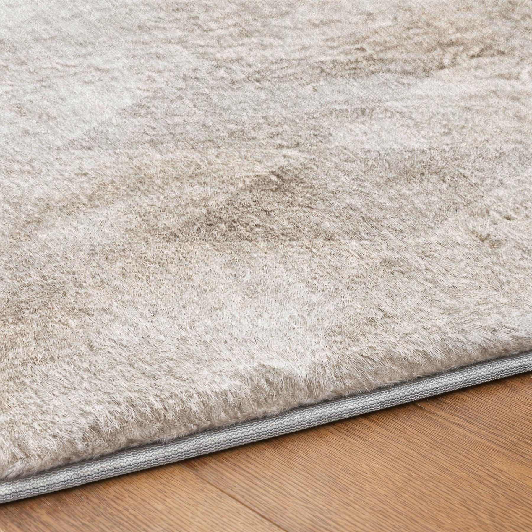 10' X 14' Ivory And Gray Geometric Shag Washable Area Rug With UV Protection - Home & Garden