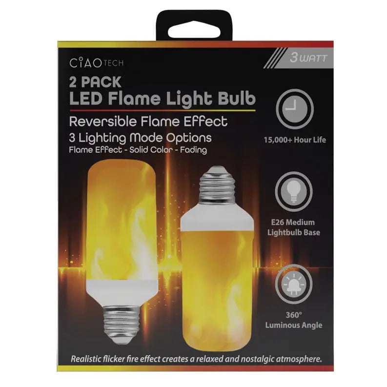 2 Pack LED Flame Light Bulb CIAO Tech