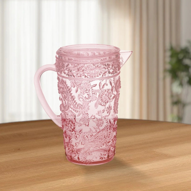 2.5 Quart Pink Paisley Acrylic Pitcher Homeroots Kitchen & Dining
