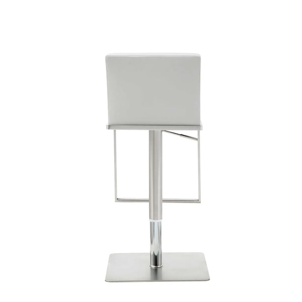 20 " White And Silver Stainless Steel Bar Chair Homeroots Living Room