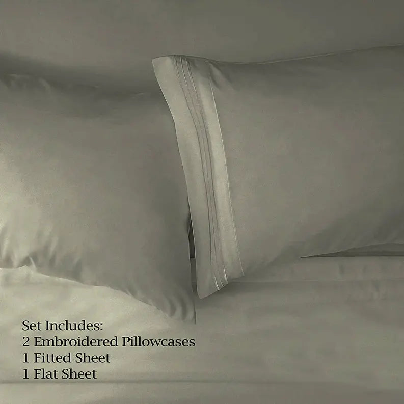 200 Embroidery Soft Sheet Set Wrinkle Resistant Home Mart Goods