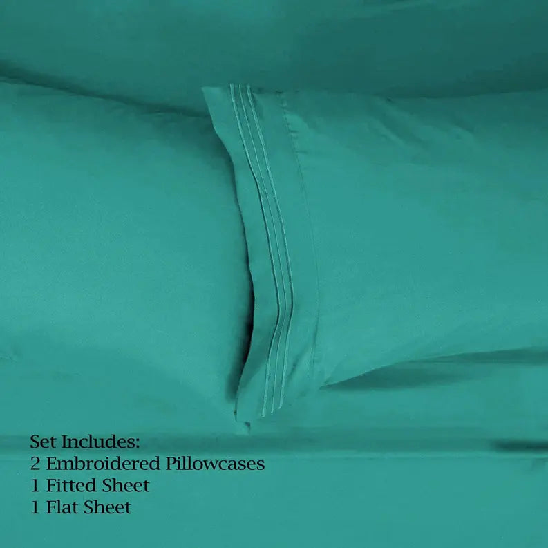 200 Embroidery Soft Sheet Set Wrinkle Resistant Home Mart Goods