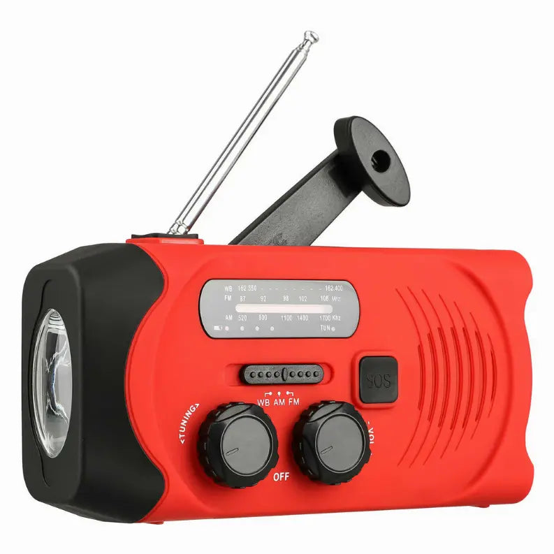 2000mAh Emergency LED Radio Solar Hand Crank AM/FM/NOAA Flashlight Phone Charger Vista Shops