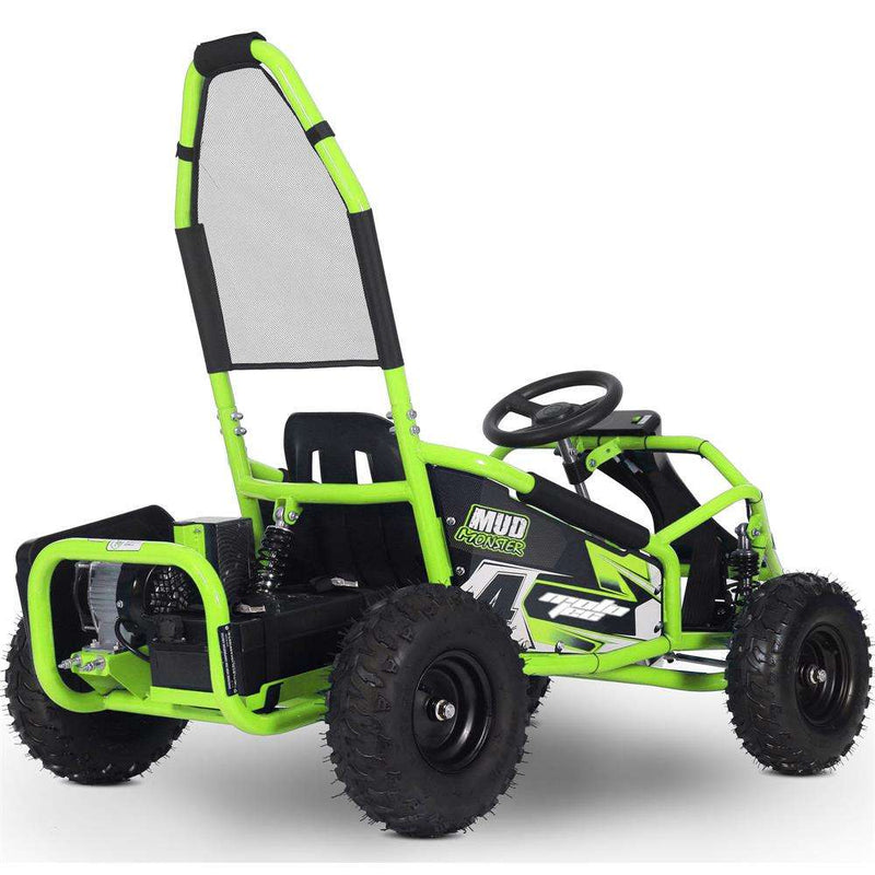 Mototec Mud Monster Kids Electric 48v 1000w Go Kart Full Suspension Green - Apparel & Accessories