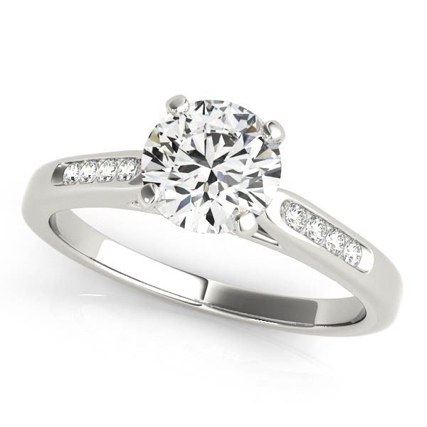 14k White Gold Single Row Diamond Engagement Ring (1 cttw) - 3 - Jewelry