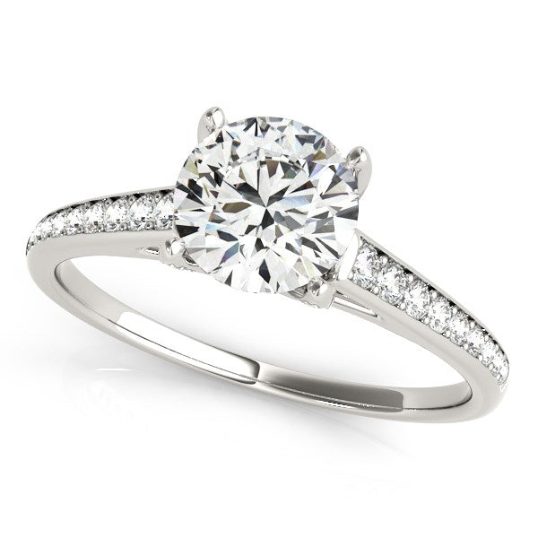 14k White Gold Diamond Engagement Ring With Cathedral Design (1 1/3 cttw) - 3 - Jewelry