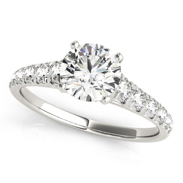 14k White Gold Prong Set Graduated Diamond Engagement Ring (1 7/8 cttw) - 3 - Jewelry