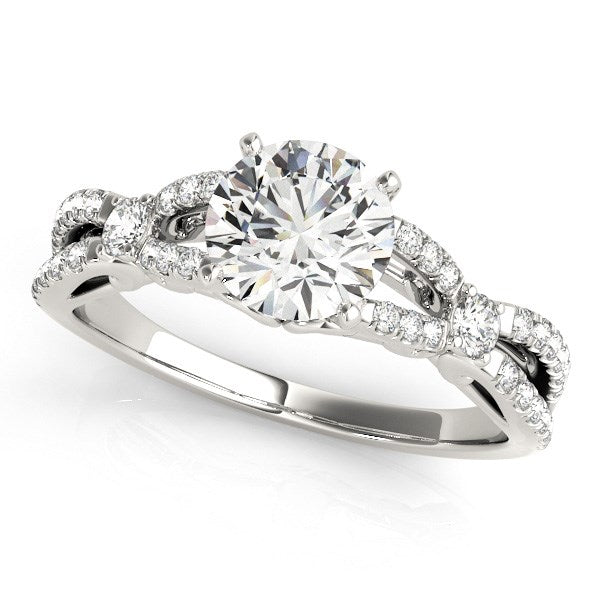 14k White Gold Diamond Engagement Ring with Multirow Split Shank (1 1/4 cttw) - 3 - Jewelry