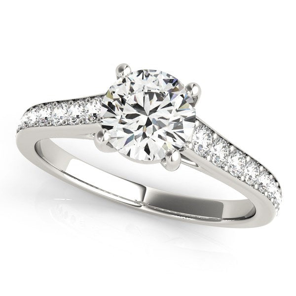 14k White Gold Graduated Single Row Diamond Engagement Ring (1 1/3 cttw) - 3 - Jewelry