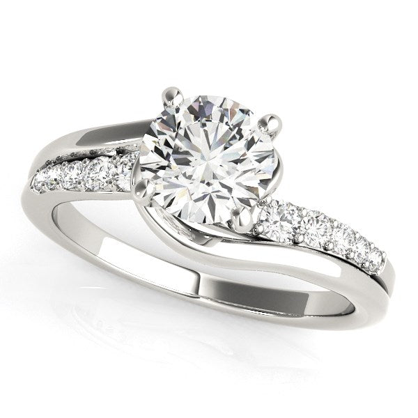 14k White Gold Bypass Style Round Diamond Ring (1 1/4 cttw) - 3 - Jewelry