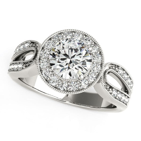 14k White Gold Teardrop Split Band Diamond Engagement Ring (1 1/3 cttw) - 3 - Jewelry