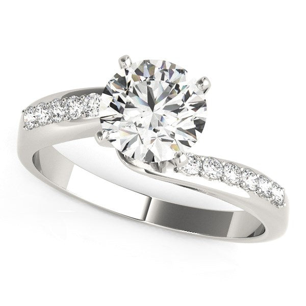 14k White Gold Bypass Round Pronged Diamond Engagement Ring (1 5/8 cttw) - 3 - Jewelry