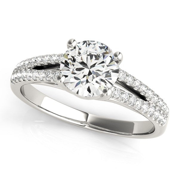 14k White Gold Split Shank Round Diamond Engagement Ring (1 1/8 cttw) - 3 - Jewelry