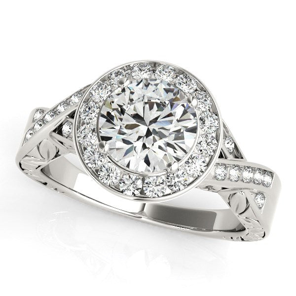 Halo Set Diamond Engagement Ring in 14k White Gold (1 5/8 cttw) - 3 - Jewelry