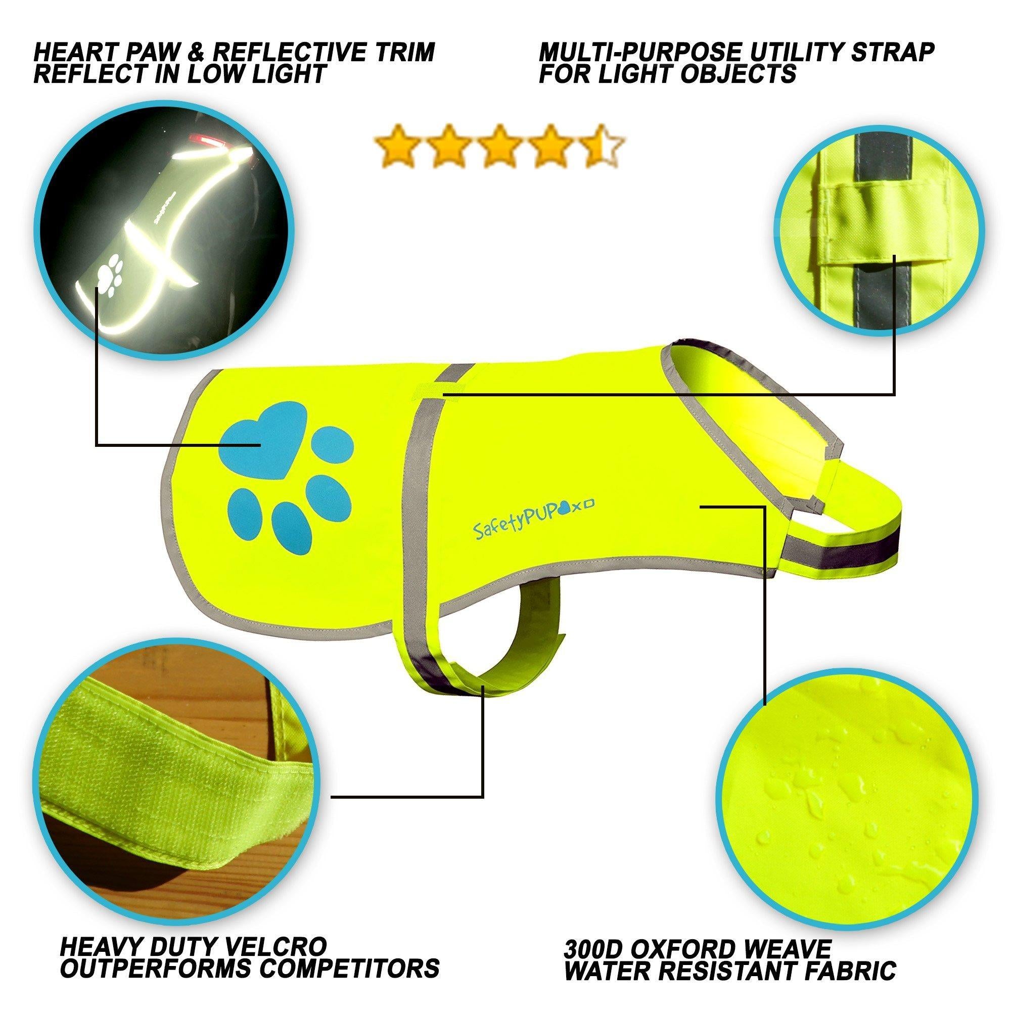 Dog Reflective Vest Sizes to Fit Dogs 14 lbs to 130 lbs    Hi Vis Safety Vest Keeps Dogs Visible On and Off Leash in Both…