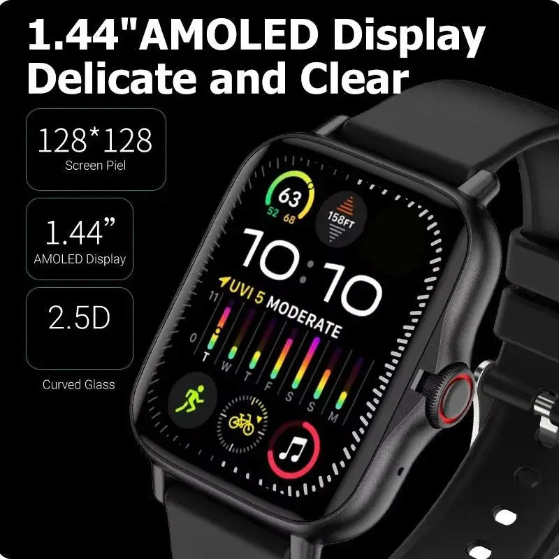 2024 Smart Watch Android Phone 1.44'' Inch Color Screen Bluetooth Call Blood Oxygen/Pressure Monitoring Smart Watch Women Men GreatEagleInc