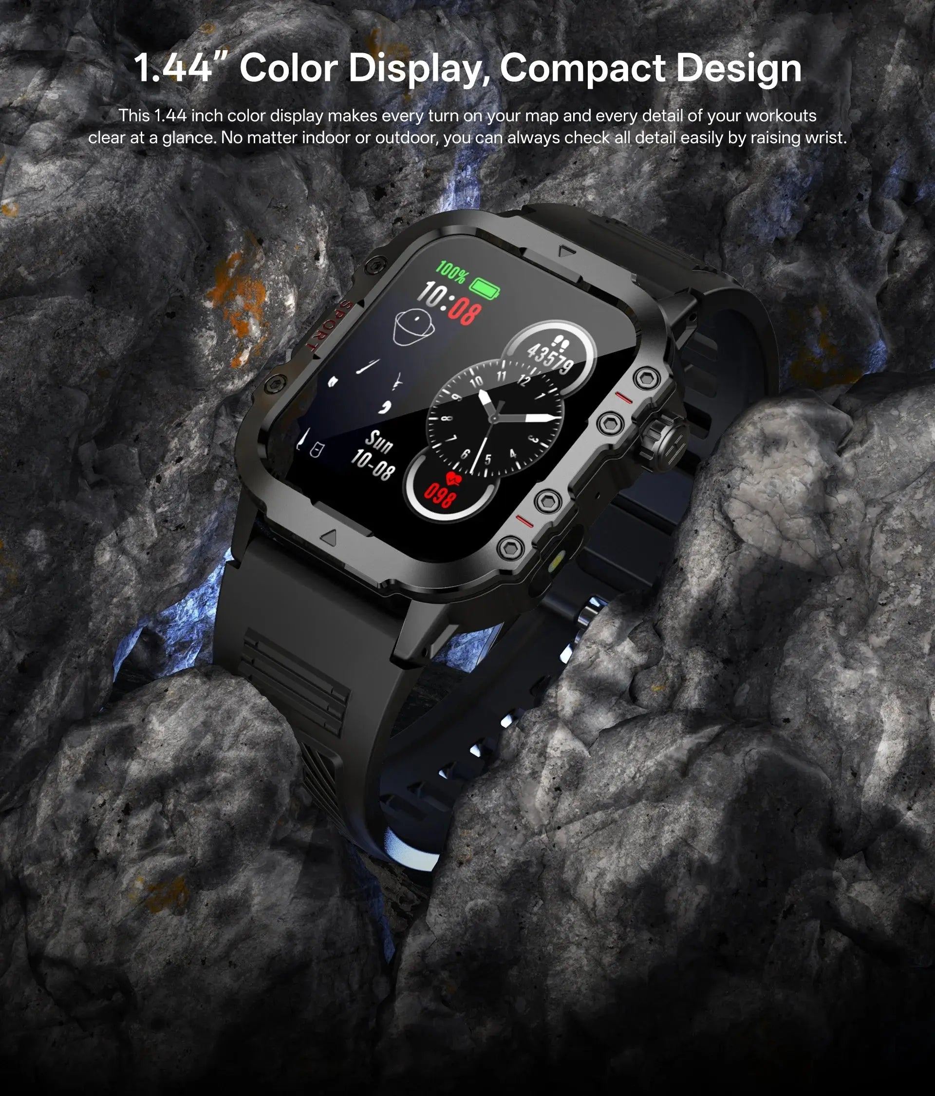 2024 Smart Watch Android Phone 1.44'' Inch Color Screen Bluetooth Call Blood Oxygen/Pressure Monitoring Smart Watch Women Men GreatEagleInc