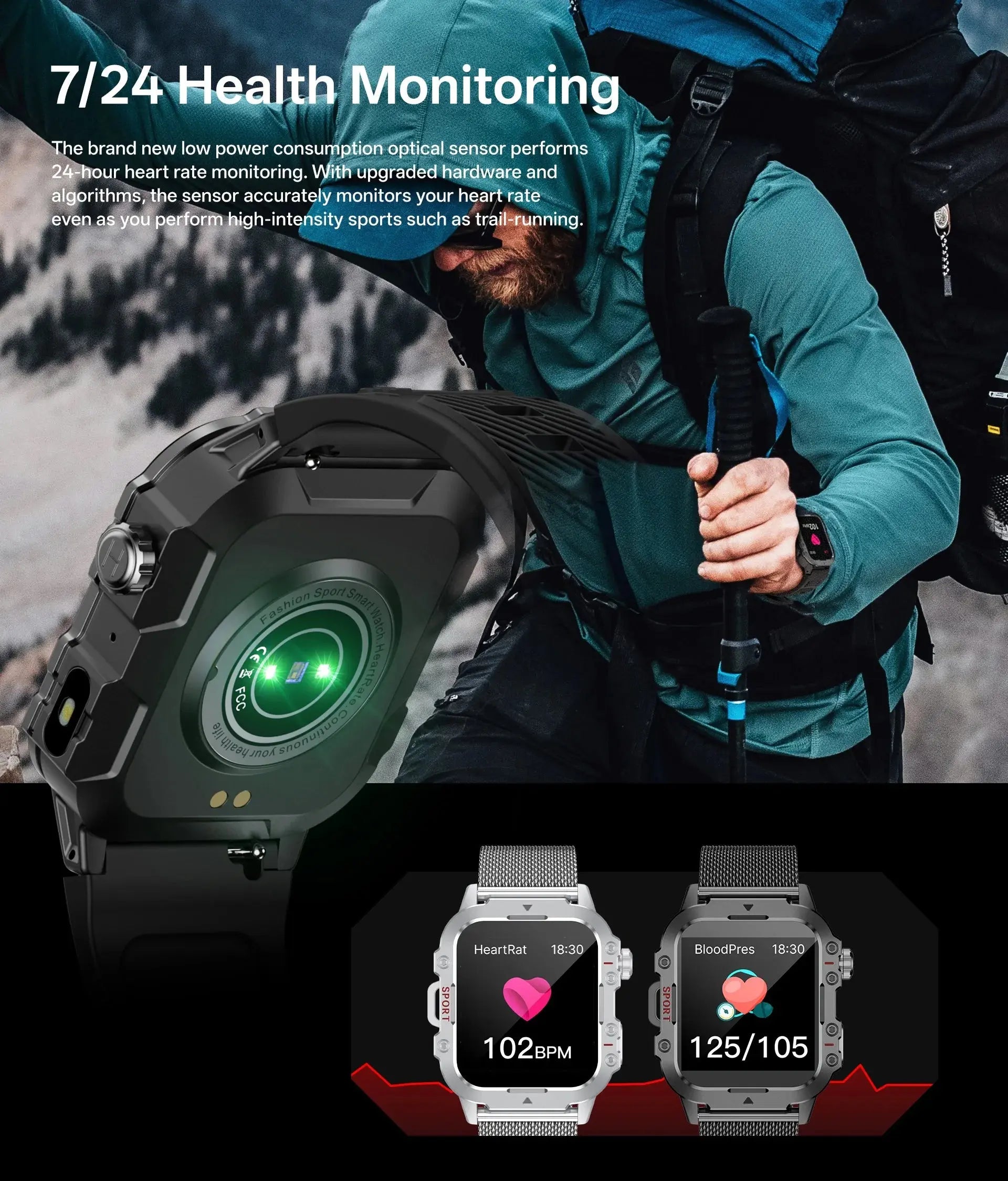 2024 Smart Watch Android Phone 1.44'' Inch Color Screen Bluetooth Call Blood Oxygen/Pressure Monitoring Smart Watch Women Men GreatEagleInc