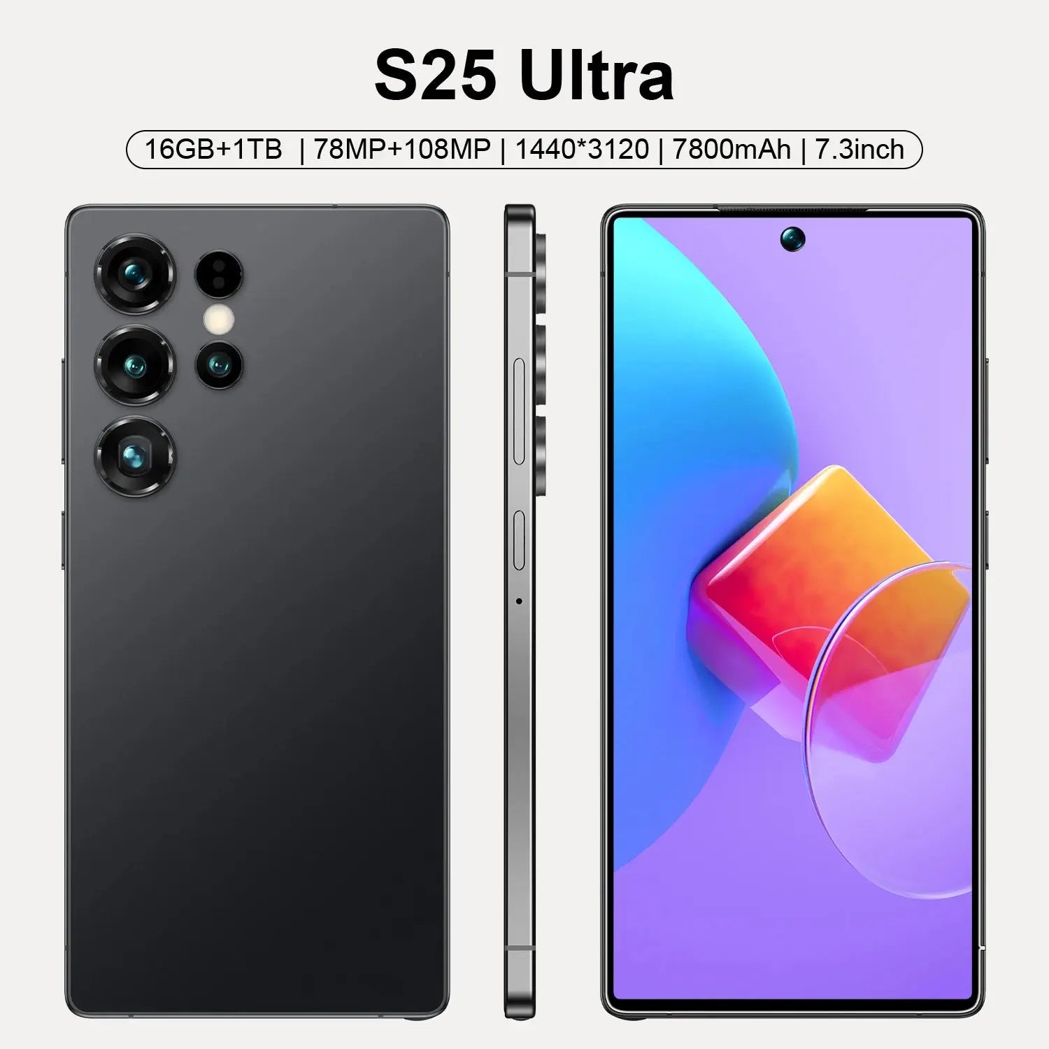 2025 Latest S25 Ultra Smart Phone 16GB +1TB Gaming Dual SIM CDMA 108MP 4K Display Deca Core Global Version GreatEagleInc
