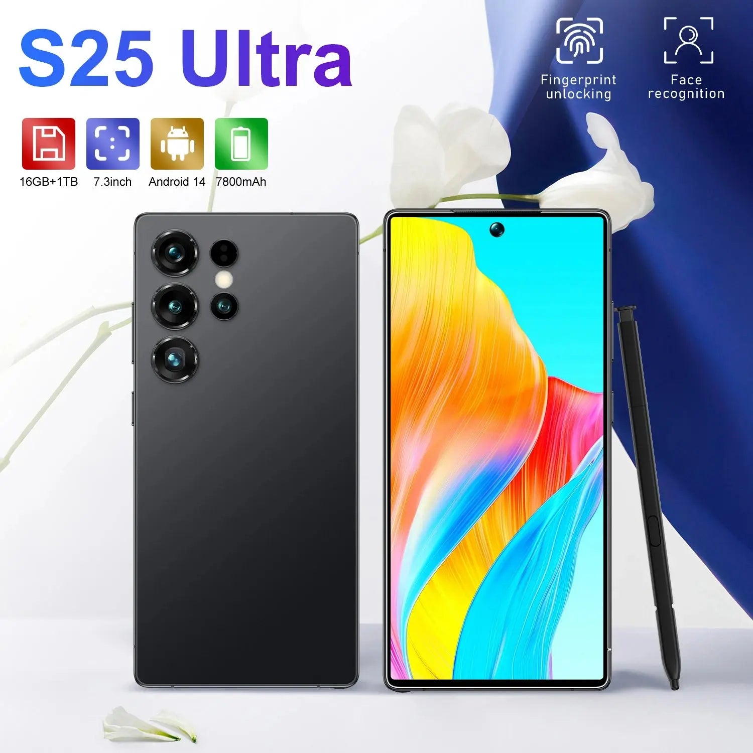 2025 Latest S25 Ultra Smart Phone 16GB +1TB Gaming Dual SIM CDMA 108MP 4K Display Deca Core Global Version GreatEagleInc