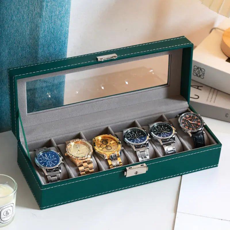 2025 New Leather Watch Box Storage Box with Lock Home Watch Organizer Display Box Mechanical Watch Jewelry Box GreatEagleInc