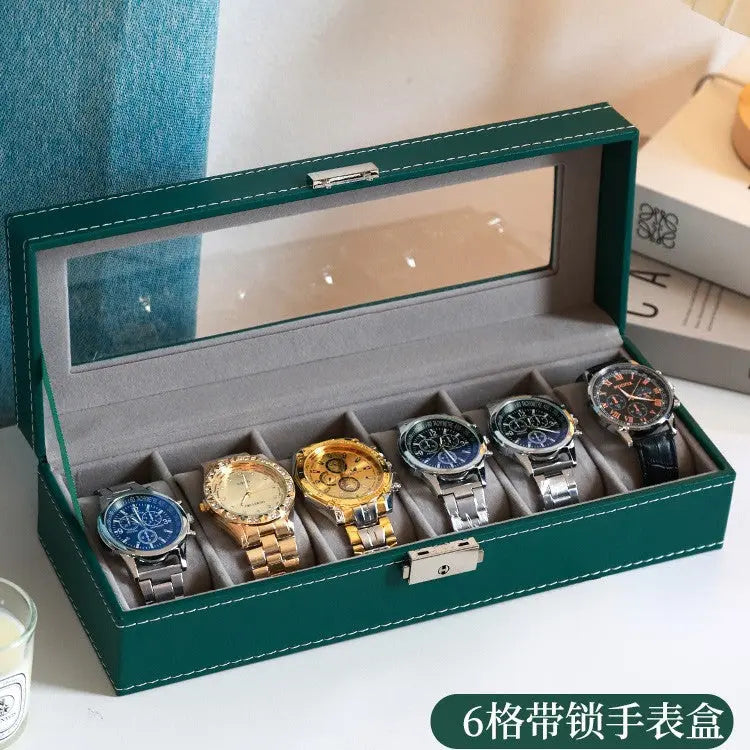 2025 New Leather Watch Box Storage Box with Lock Home Watch Organizer Display Box Mechanical Watch Jewelry Box GreatEagleInc