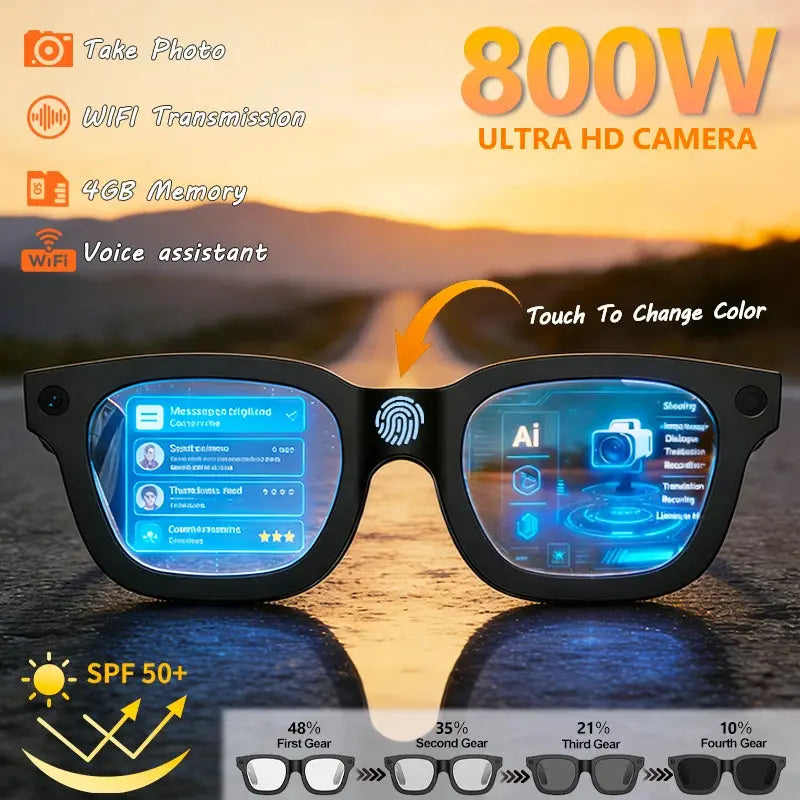 2026 Smart Glasses HD Photo Video OpenAI Record Translation Touch Photochromic Lenses Bluetooth Call Music Multifunction Glasses GreatEagleInc