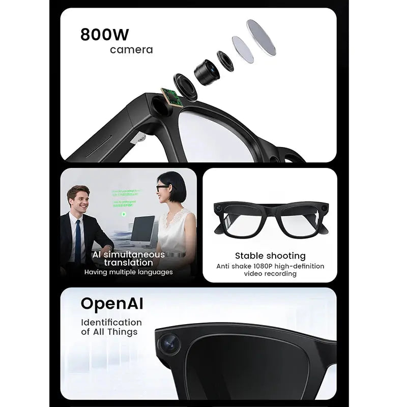 2026 Smart Glasses HD Photo Video OpenAI Record Translation Touch Photochromic Lenses Bluetooth Call Music Multifunction Glasses GreatEagleInc