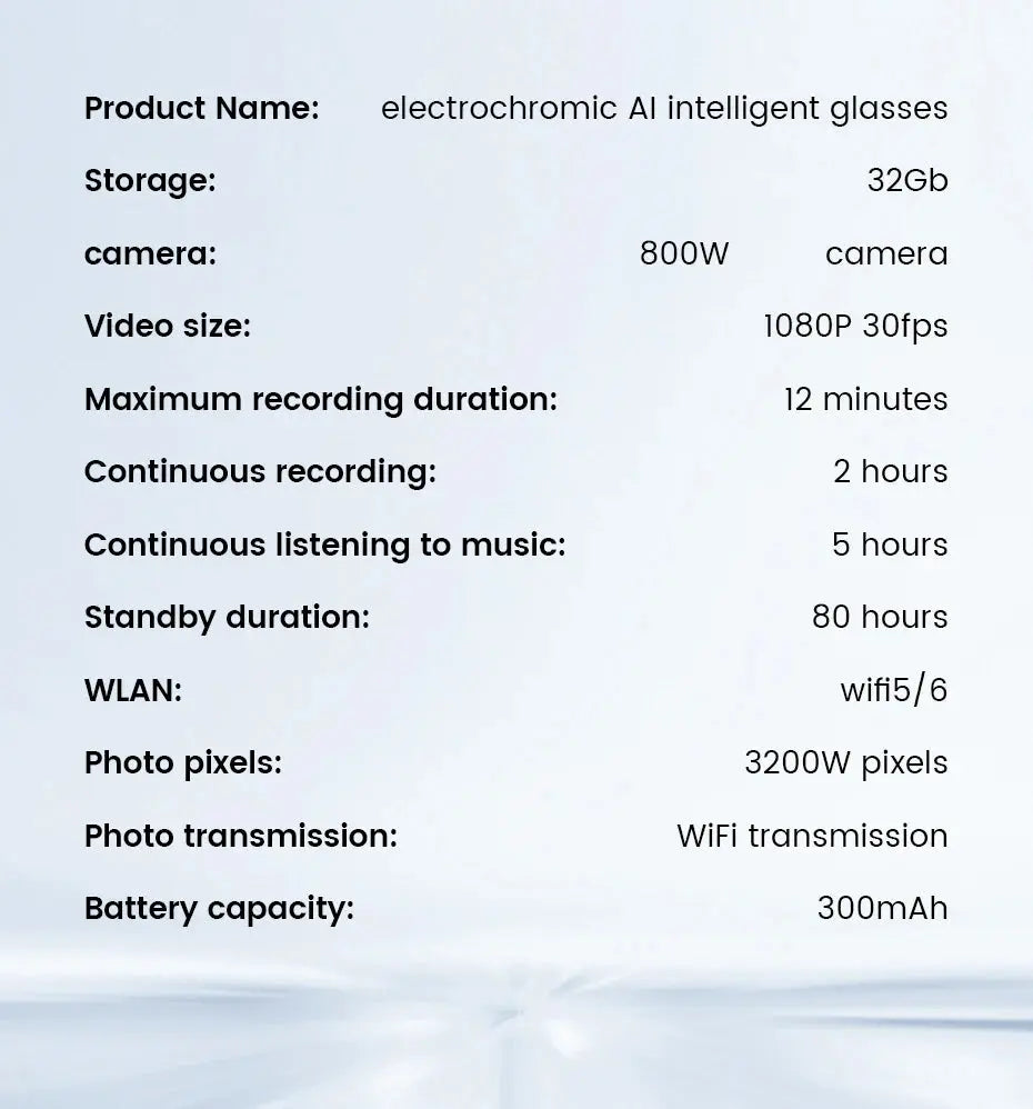 2026 Smart Glasses HD Photo Video OpenAI Record Translation Touch Photochromic Lenses Bluetooth Call Music Multifunction Glasses GreatEagleInc