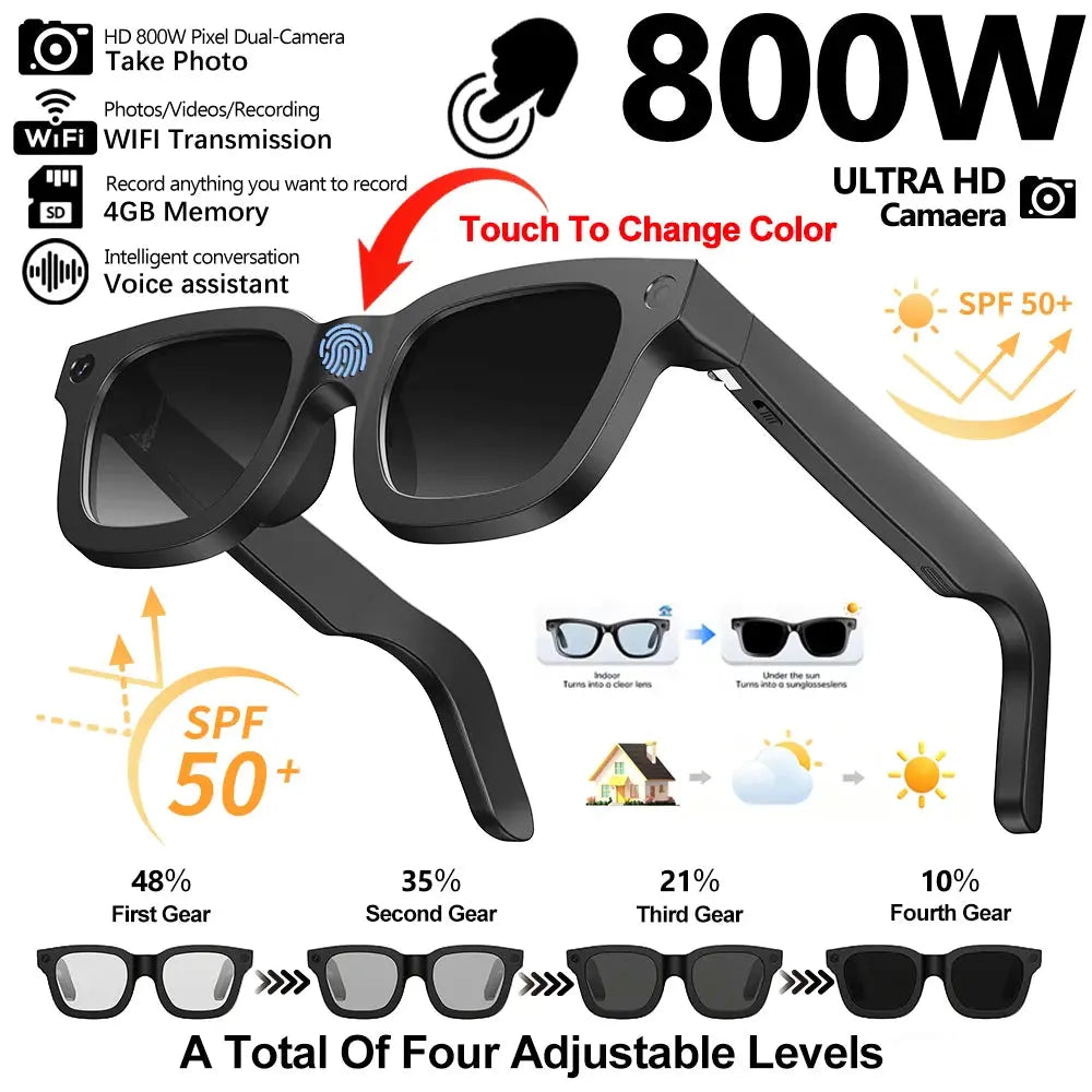 2026 Smart Glasses HD Photo Video OpenAI Record Translation Touch Photochromic Lenses Bluetooth Call Music Multifunction Glasses GreatEagleInc