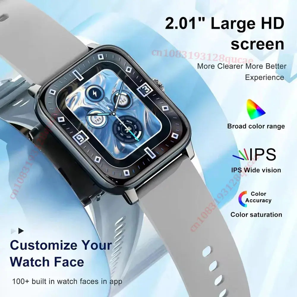 2026 Smart Watch Android IOS Phone 2.01 Inch Color Screen Bluetooth Answer Call Fitness Watches Tracker Smartwatch Women Men New GreatEagleInc