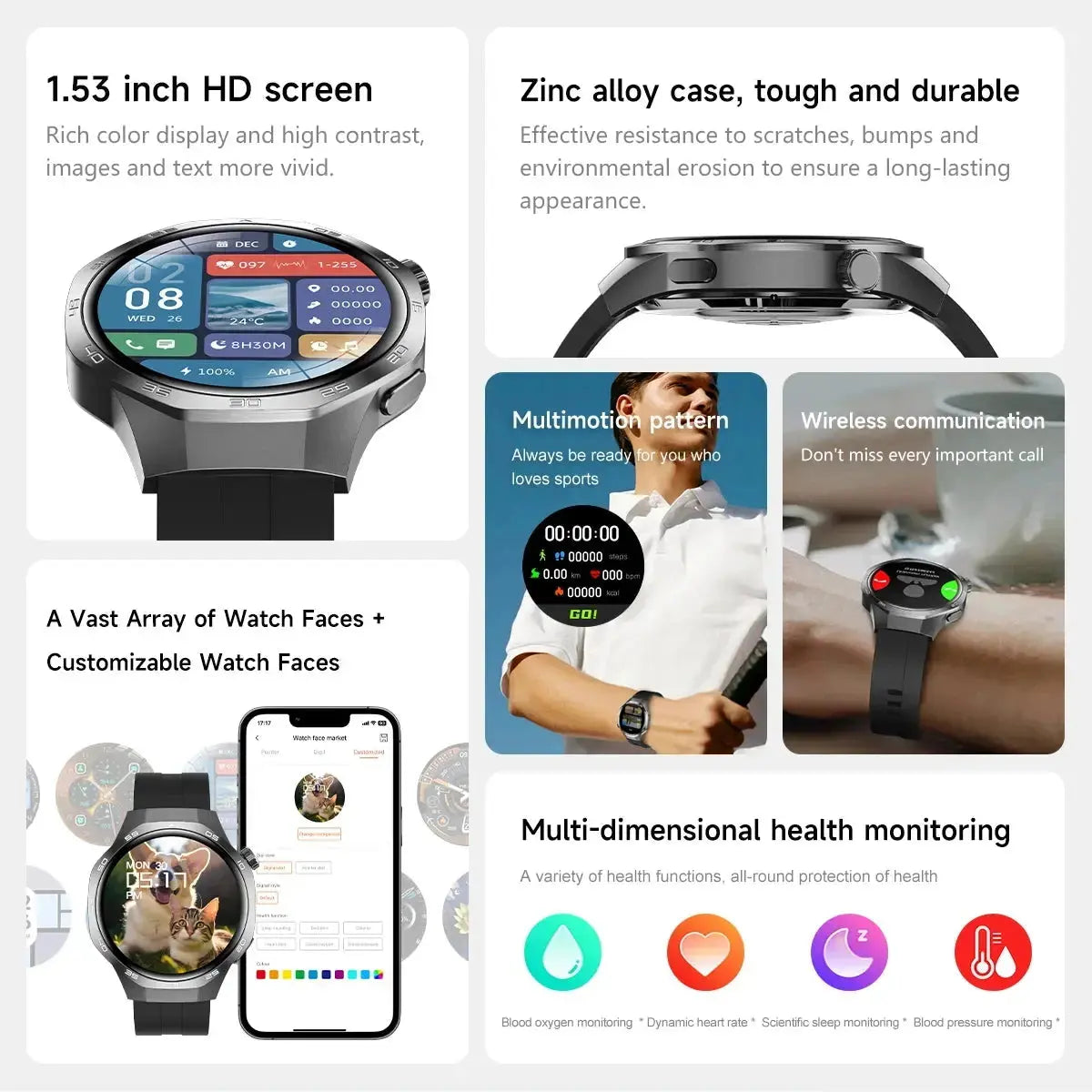 2026 new smart watch HD IPS large screen NFC GPS locator Bluetooth call life waterproof 100 + sports mode health monitoring GreatEagleInc