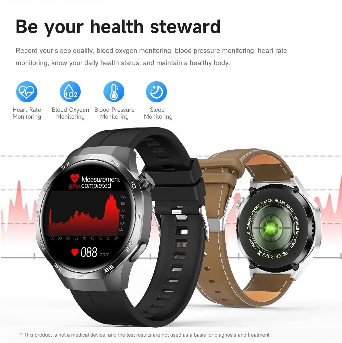 2026 new smart watch HD IPS large screen NFC GPS locator Bluetooth call life waterproof 100 + sports mode health monitoring GreatEagleInc